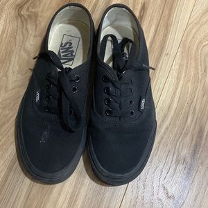 Black authentic vans size 6.5 womens